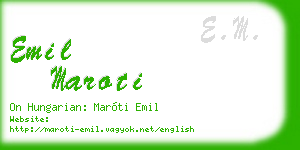 emil maroti business card
